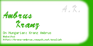ambrus kranz business card